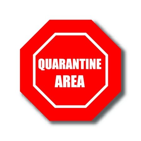 Ergomat 6in OCTAGON SIGNS Quarentine Area DSV-SIGN 36 #1010 -UEN